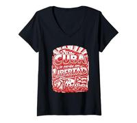 Mujer Cuba se escribe con Libertad | Cuba Libre Camiseta Cuello V
