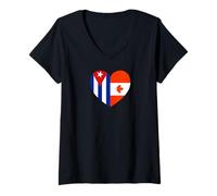 Mujer Cuba y Canada United in Roots Camiseta Cuello V