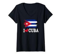 Mujer Cuban Flag Cuba T-Shirt Miami Spanish Cuban Camiseta Cuello V