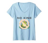 Mujer Cue Frog Pixel for America Political Protest Design No King Camiseta Cuello V