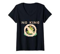 Mujer Cue Frog Pixel for America Political Protest Design No King Camiseta Cuello V