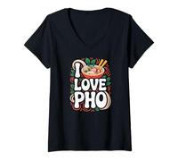 Mujer Cuenco de Cocina vietnamita I Love Pho Camiseta Cuello V