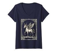 Mujer Cuernos, alas y susurros Gamigin Rises Camiseta Cuello V