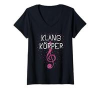 Mujer Cuerpo de Sonido Coro Acapella Cantante Cantante Regalo Camiseta Cuello V