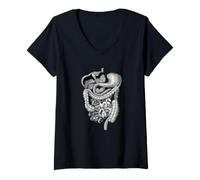Mujer Cuerpo Humano Órganos internos Anatomía Gráfico Regalo Hombres Mujeres Camiseta Cuello V