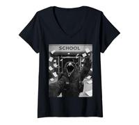 Mujer Cuervo Cuervo Último Día De Escuela Vacaciones De Verano Divertido Selfie Camiseta Cuello V
