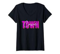 Mujer Cueva Ciudad Viva Diversión Aventura Camiseta Cuello V
