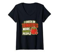 Mujer Cultiva tu Propia Comida Come lo Que cultivas Independencia alimentaria Camiseta Cuello V