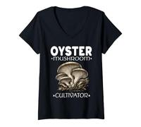 Mujer CULTIVADOR DE Setas Oyster Micología Micelio Cultivar su Propio Camiseta Cuello V