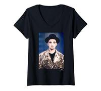 Mujer Cultura Club Boy George Singer por Phil Nicholls Camiseta Cuello V