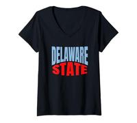 Mujer Cultura de Viajes del Estado de Delaware Camiseta Cuello V