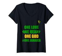 Mujer Cultura jamaicana, Bandera de Jamaica, eslóganes J A, Kingston Camiseta Cuello V