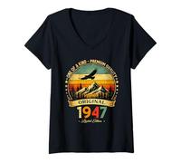 Mujer Cumpleaños 79 Regalo Hombre/Mujer Vintage Año 1947 Camiseta Cuello V