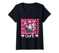 Mujer Cumpleaños Chica Bolos Bolos Chica Mamá Madre Día Coqueta Camiseta Cuello V