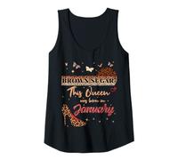 Mujer Cumpleaños de enero Black Queen Afro Girl Melanina Mujeres Camiseta sin Mangas