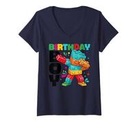 Mujer Cumpleaños Niño Cumpleaños Niño Maestro Constructor Camiseta Cuello V