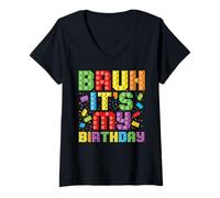 Mujer Cumpleaños Niño Cumpleaños Niño Maestro Constructor Camiseta Cuello V