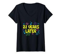 Mujer Cumpleaños número 21 años después 21 años cumpleaños Camiseta Cuello V