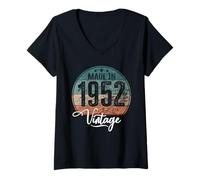 Mujer Cumpleaños Vintage Año de Nacimiento 1952 Cumpleaños Bday Camiseta Cuello V