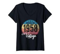 Mujer Cumpleaños Vintage Año de Nacimiento 1958 cumpleaños Bday Camiseta Cuello V