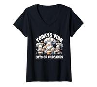 Mujer Cupcake GNOME Graphic For Women and Girls Who Loves Baking Camiseta Cuello V