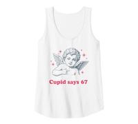 Mujer Cupido Dice 67 Día de San Valentín y 67 Meme Fun Camiseta sin Mangas