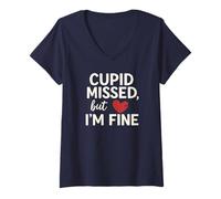 Mujer Cupido se perdió Pero Estoy Bien - Funny Anti-Valentine Camiseta Cuello V