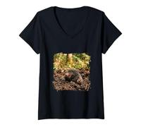 Mujer Curioso Topo Subterráneo Wildlife Forest Diseño Minimal Camiseta Cuello V