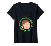 Mujer Curious George Fun with George Springtime Camiseta Cuello V