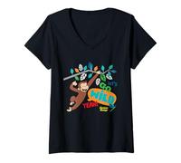 Mujer Curious George Lets Go Wild Outdoor Adventure Camiseta Cuello V