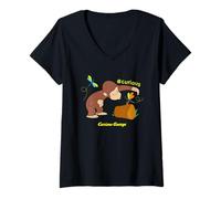 Mujer Curious George Spring Exploration Camiseta Cuello V
