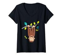 Mujer Curious George Spring Hang Time Adventure Camiseta Cuello V