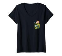 Mujer Curious George Springtime Faux Pocket P amiseta Cuello V