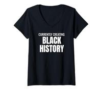 Mujer Currently Creating Black History Bold Statement tee Camiseta Cuello V