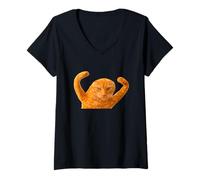 Mujer Cursed Cat Meme Dank Meme Cursed Angry Weird Cat Meme Camiseta Cuello V