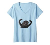 Mujer Cursed Cat Meme Dank Meme Cursed Angry Weird Cat Meme Camiseta Cuello V
