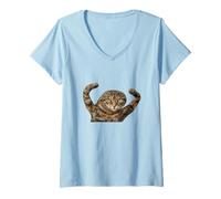 Mujer Cursed Cat Meme Dank Meme Cursed Angry Weird Cat Meme Camiseta Cuello V