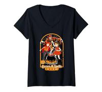 Mujer Curses & Spells For Kids Halloween Retro Funny Adult Humor Camiseta Cuello V