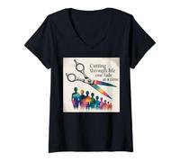 Mujer Custom Barber Jacket Barber Supplies Herramientas de Peluquero Peluquero Camiseta Cuello V