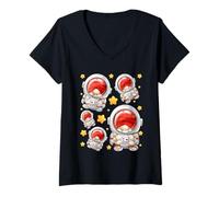 Mujer Cute Astronaut GNOME Stuff For Family Cute Star Space Lover Camiseta Cuello V