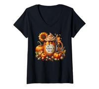 Mujer Cute Autumn Fall Drinking Mugs For Women Men Pumpkin Spice Camiseta Cuello V