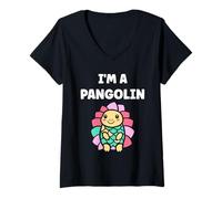 Mujer Cute Baby Animals Pangolins Cute Simple I'm a Pangolin Camiseta Cuello V