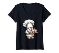 Mujer Cute Baking GNOME Muffin Graphic For Best Baker with Cupcake Camiseta Cuello V