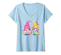 Mujer Cute Beach Lover Gnomies with Flip Flops For Summer Vacation Camiseta Cuello V