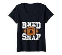 Mujer Cute Bend and Snap Football | Funny Game Day Touchdown Camiseta Cuello V