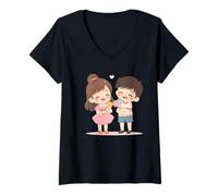 Mujer Cute Best Friends Forever, Divertido diseño Unisex para Camiseta Camiseta Cuello V