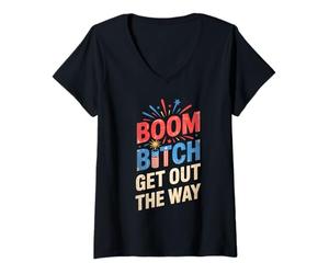 Mujer Cute Boom Bitch Squad Director de Seguridad Crew American Sarcasm Camiseta Cuello V