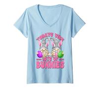 Mujer Cute Bunny Gnomes Couple For GNOME Lover and Easter Day Camiseta Cuello V