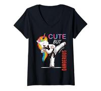Mujer Cute But Dangerous Karate Taekwondo Girl Funny Martial Art Camiseta Cuello V
