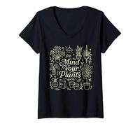 Mujer Cute Doodles, Gardener Lover, Mind Your Plants Camiseta Cuello V